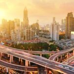 Axurbain modern urban lifestyle concept showing smart city innovation and sustainable design.